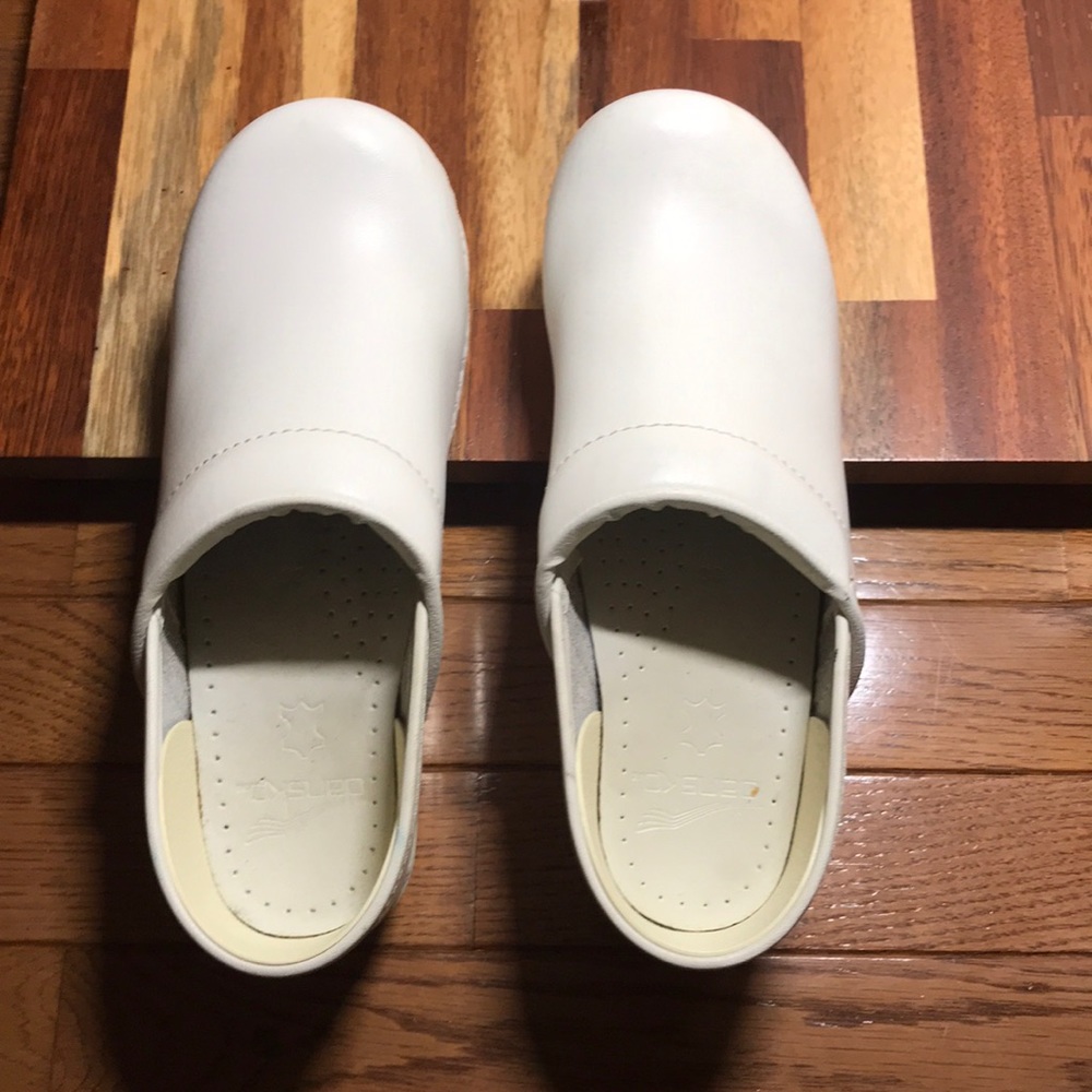 White Dansko Nursing Clogs